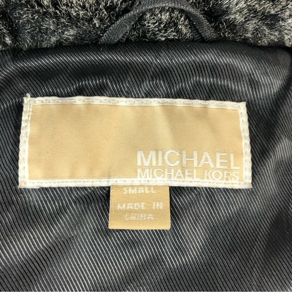 Women's Coat Black Michael Kors with Faux Fur Collar Wool Blend Sz Small - Picture 6 of 7
